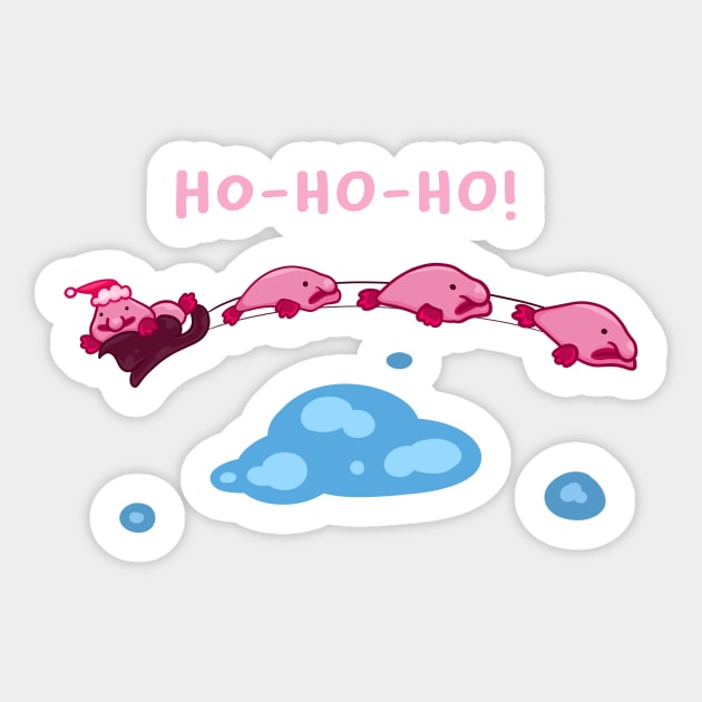 Santa Blobfish Claus Ho-Ho-Ho! Sticker by manydoodles